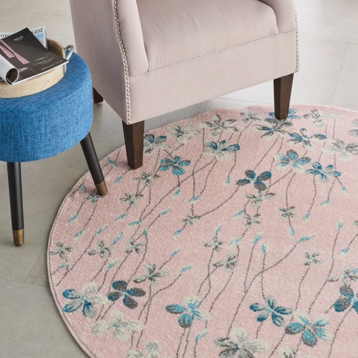 Nourison Tranquil Round Area Rug TRA04-Pink