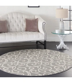Nourison Home Grafix GRF19 Grey 5 ft. 3 in. Round Area Rug