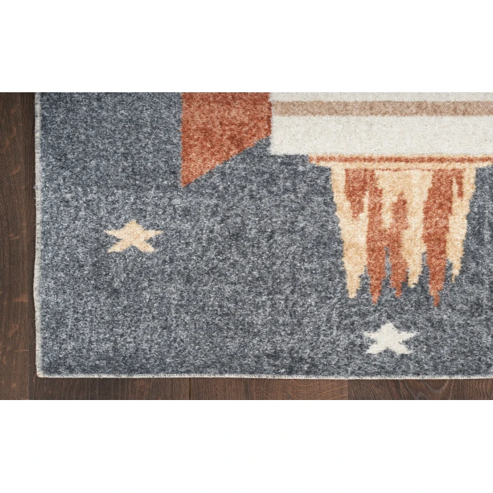 Nourison Astra Machine Washable Sky Blue ASW06 9 ft. X 12 ft. Rectangle Rug
