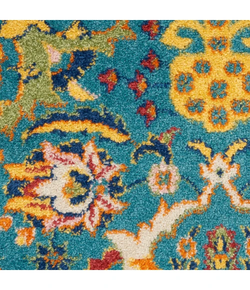 Nourison Allur Area Rug ALR03 Turquoise Ivory