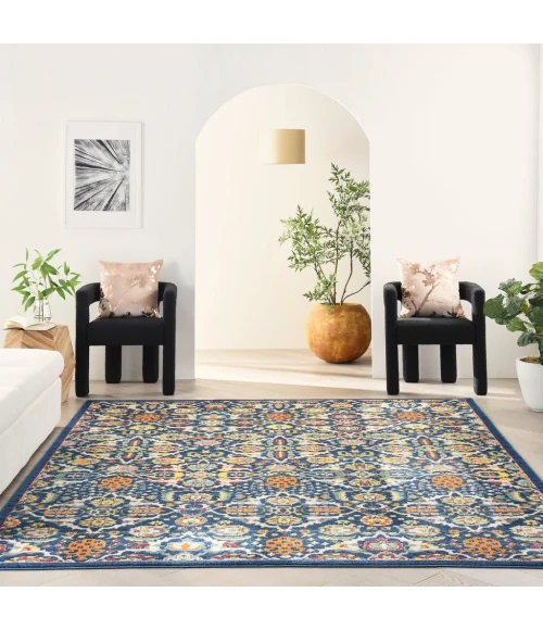 Nourison Allur Area Rug ALR03-Navy Multicolor