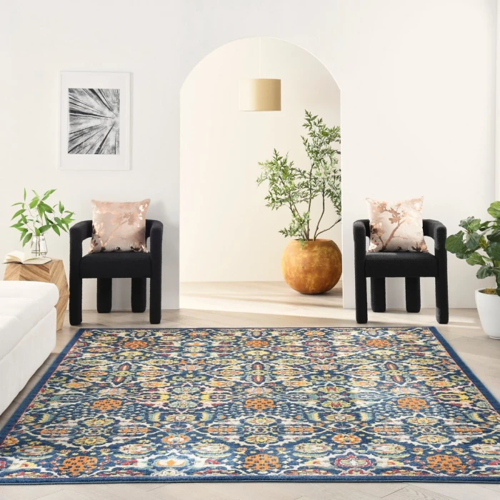 Nourison Allur Area Rug ALR03-Navy Multicolor
