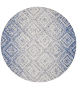 Nourison Home Whimsicle WHS17 Ivory Blue 8 ft. Round Area Rug