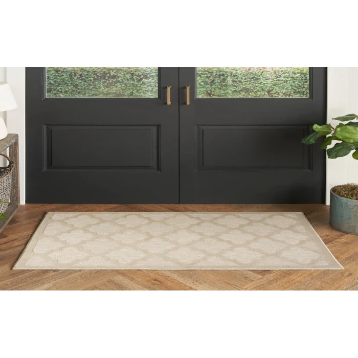 Nourison Easy Care Cream NES01 2 ft. X 4 ft. Rectangle Rug