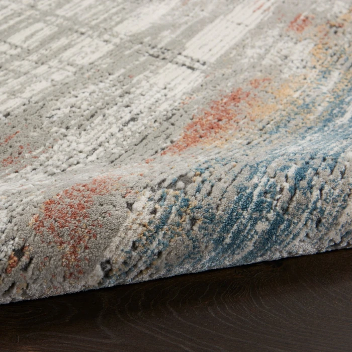 Nourison Rustic Textures Area Rug RUS12 Grey/Multi 7'10" Round