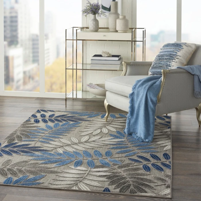 Nourison Aloha Area Rug ALH18-Grey/Blue