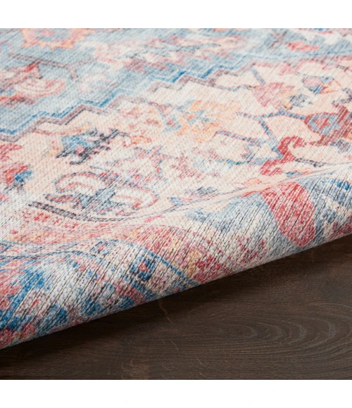 Nicole Curtis Machine Washable Series 1 Area Rug SR104 Blue/Multi 4' x 6'