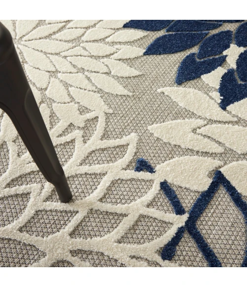 Nourison Aloha Area Rug ALH05 Ivory/Navy 5'3" x 7'5"