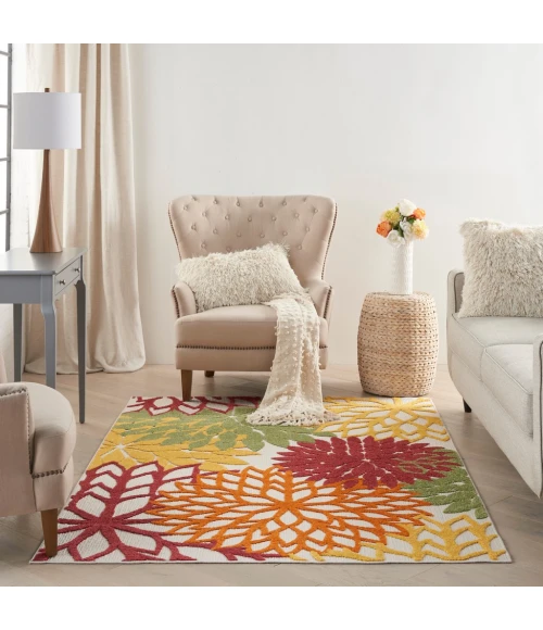 Nourison Aloha Area Rug ALH05-Red Multi Colored