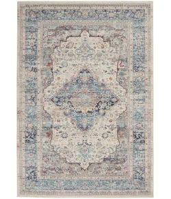 Nourison Home Vintage Kashan VKA07 Ivory Blue 5 ft. 3 in. X 7 ft. 10 in. Area Rug
