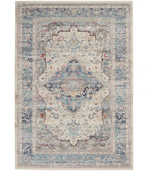 Nourison Vintage Kashan Area Rug VKA07-Ivory Blue