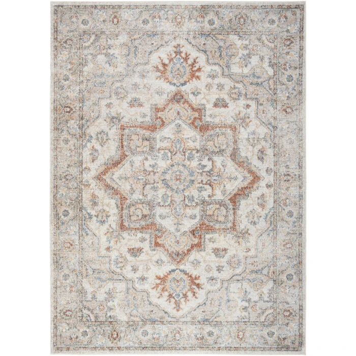 Nourison Astra Machine Washable Area Rug ASW12 Grey/Multi