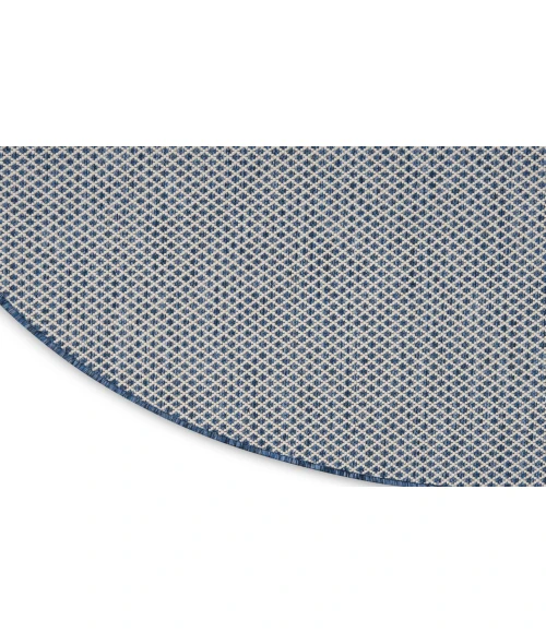 Nourison Courtyard Ivory Blue COU01 6 ft. Round Rug