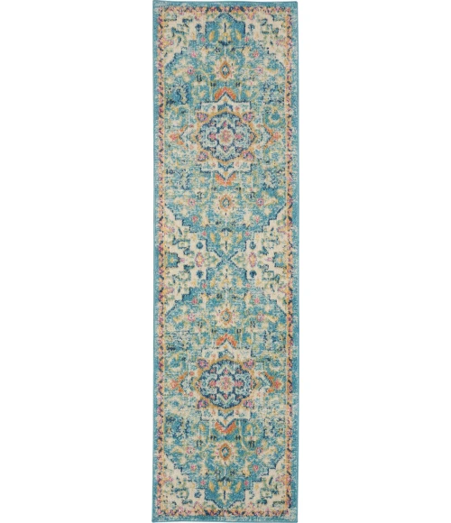 Nourison Passion Area Rug PSN25 Ivory/Light Blue 2'2" x 10'