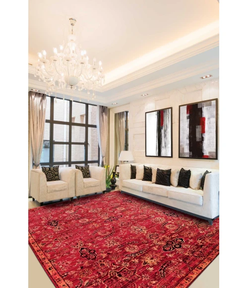 Nourison Home Timeless Red TML07 5ft.6in. x 8ft. Rect. Rug