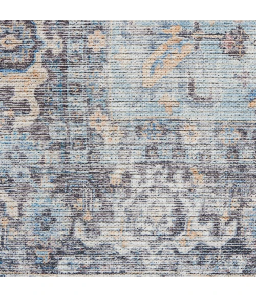 Nicole Curtis Machine Washable Series 1 Area Rug SR104 Blue 2' x 4'