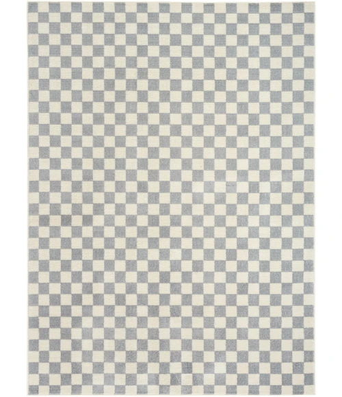 Nourison Serenity Home Ivory Blue SRH10 6 ft. X 9 ft. Rect. Rug