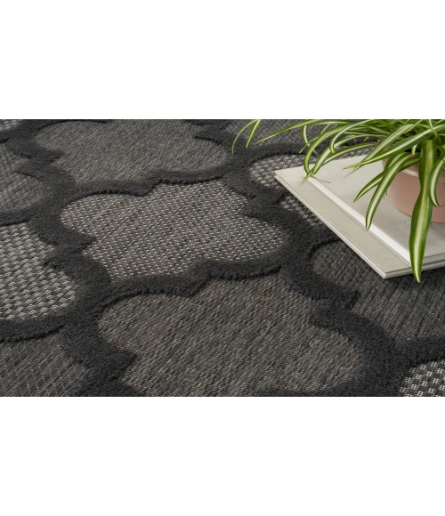 Nourison Easy Care Charcoal Black NES01 12 ft. X 15 ft. Rectangle Rug