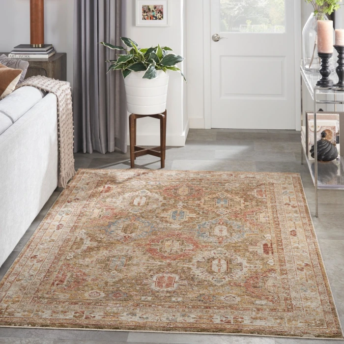 Nourison Sahar Green SHR01 4 ft. X 6 ft. Rect. Rug