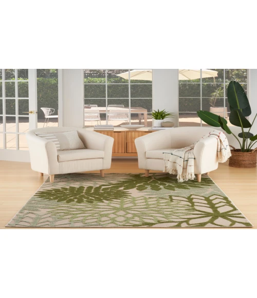 Nourison Aloha Ivory Green ALH05 5 ft. 3 in. X 7 ft. 5 in. Rectangle Rug