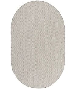 Nourison Home Courtyard COU01 Ivory Silver 6 ft. X 9 ft. Oval Area Rug