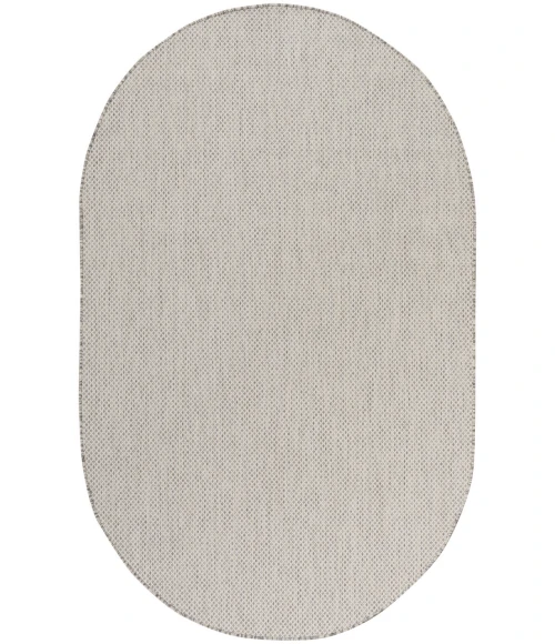 Nourison Courtyard Ivory Silver COU01 6 ft. X 9 ft. Oval Rug