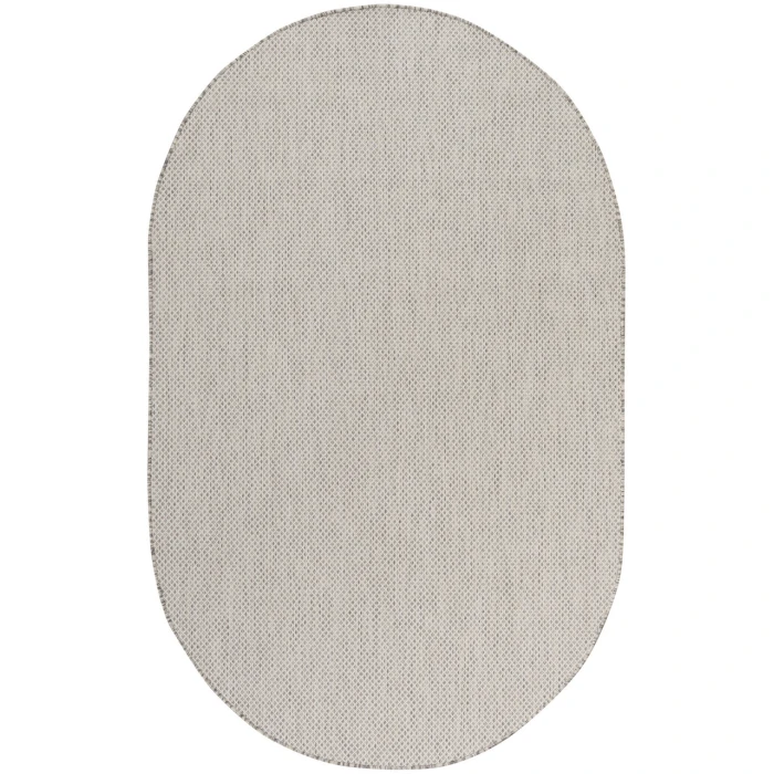 Nourison Courtyard Ivory Silver COU01 6 ft. X 9 ft. Oval Rug