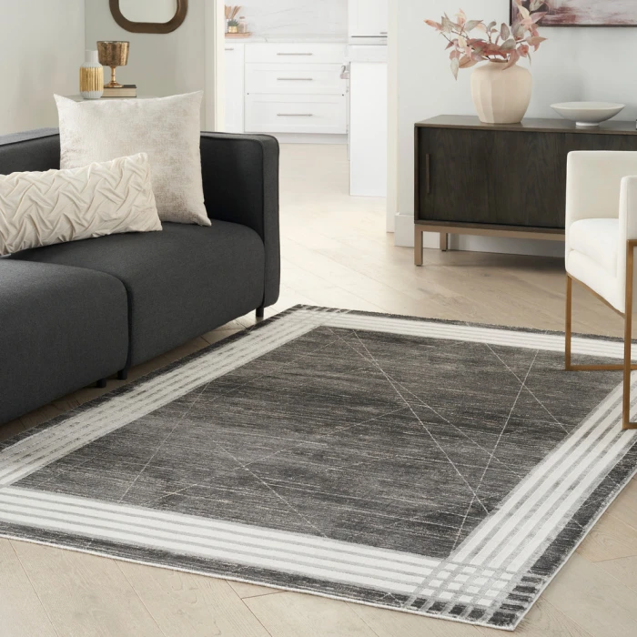 Nourison Desire Area Rug DSR01 Charcoal/Silver