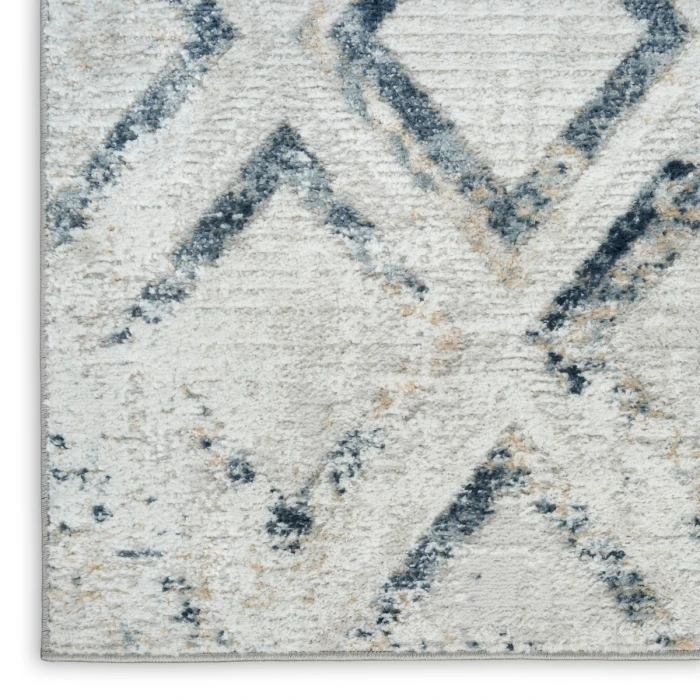 Nourison Dekor Grey Navy DEK05 7 ft. 10 in. X 9 ft. 10 in. Rect. Rug