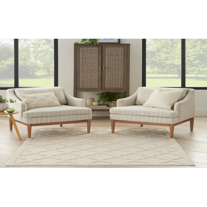 Nourison Easy Care Cream NES01 6 ft. X 9 ft. Rectangle Rug