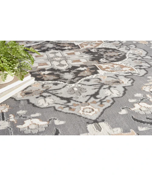 Nourison Elation Grey ETN09 5 ft. 3 in. Round Rug