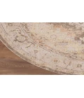 Nourison Astra Machine Washable Beige ASW13 7 ft. 10 in. Round Rug