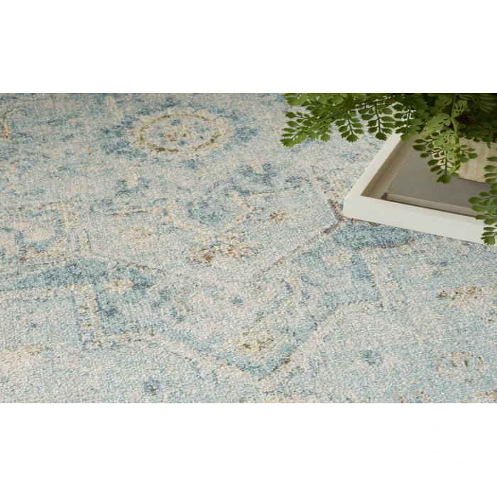 Nourison Astra Machine Washable Light Blue ASW12 9 ft. X 12 ft. Rectangle Rug