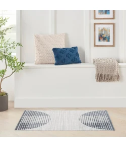 Nourison Home Astra Machine Washable ASW03 Ivory Blue 4 ft. X 6 ft. Area Rug