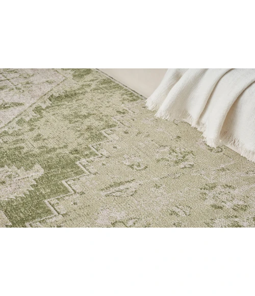 Nourison Astra Machine Washable Ivory Green ASW11 4 ft. X 6 ft. Rectangle Rug
