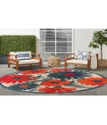 Nourison Aloha Ivory Multicolor ALH33 5 ft. 3 in. Round Rug