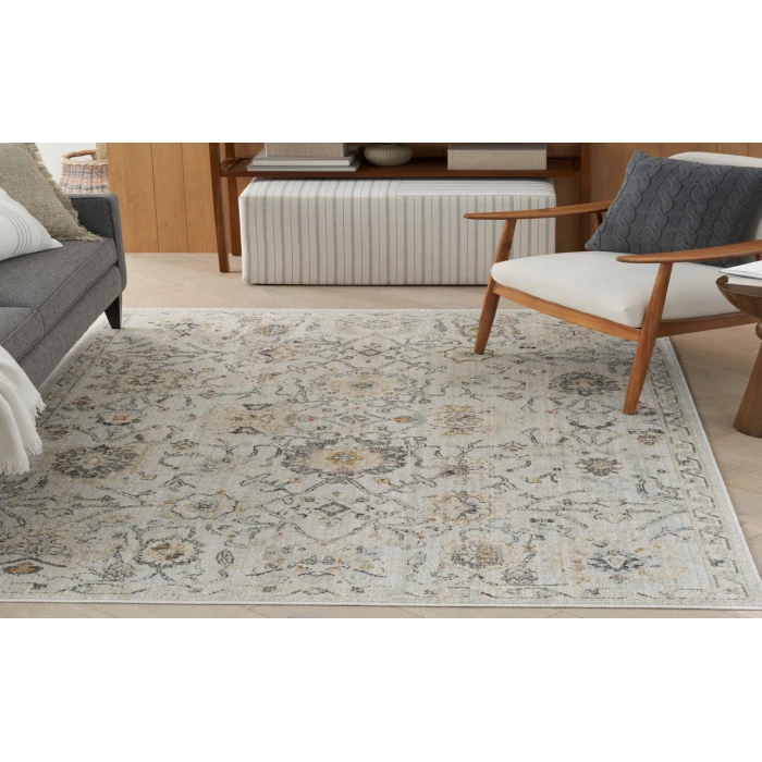 Nourison Oushak Home Grey OUS01 5 ft. 5 in. X 7 ft. 3 in. Rectangle Rug