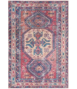 Nourison Home New Concept Washables SR105 Red Navy 5 ft. 3 in. X 7 ft. 3 in. Area Rug