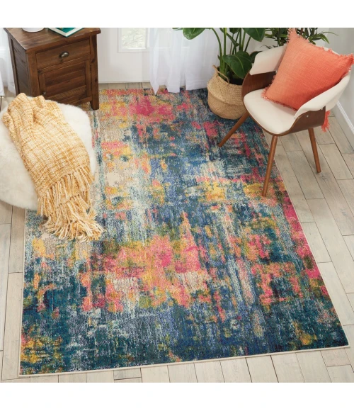 Nourison Celestial Area Rug CES09-Blue/Yellow