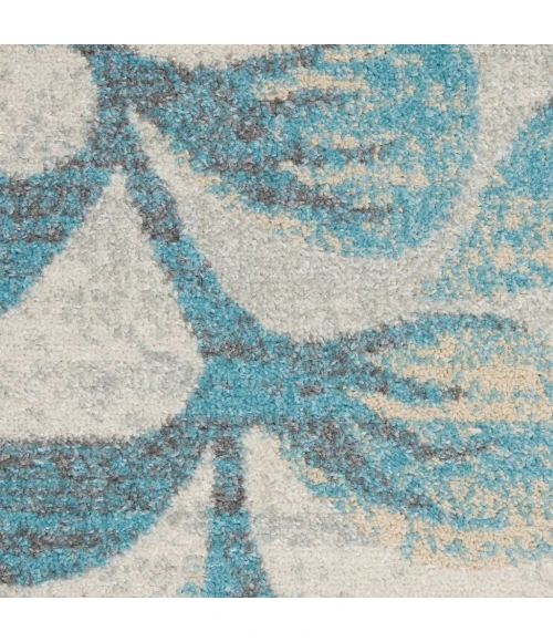 Nourison Tranquil Area Rug TRA03-Ivory/Turquoise
