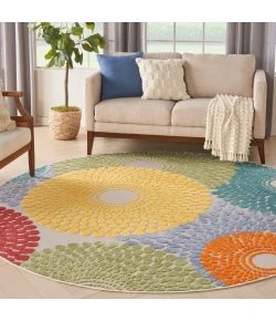 Nourison Home Aloha ALH29 Multicolor 7 ft. 10 in. Round Area Rug