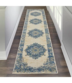 Nourison Home Grafix GRF14 White 2 ft. 3 in. X 12 ft. Area Rug