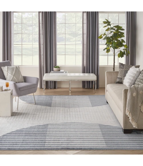 Nourison Astra Machine Washable Area Rug ASW03 Ivory Blue