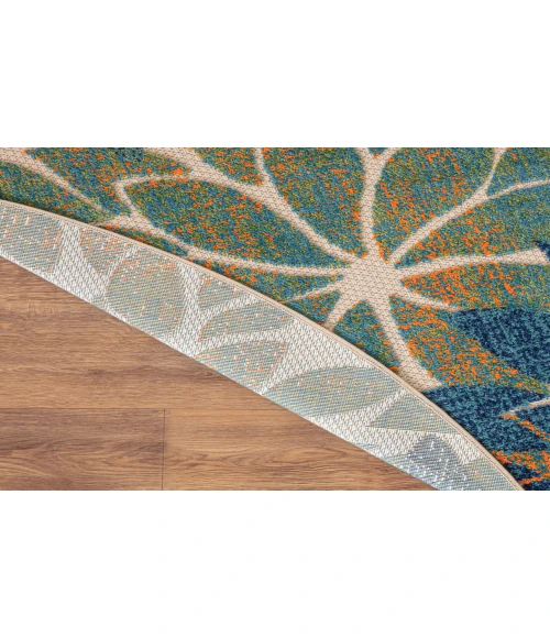 Nourison Aloha Blue Green ALH05 5 ft. 3 in. Round Rug