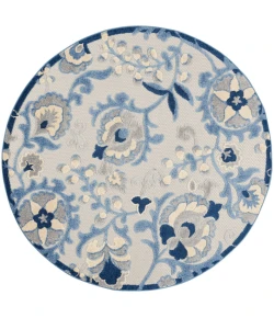 Nourison Home Aloha ALH17 Blue Grey 4 ft. Round Area Rug