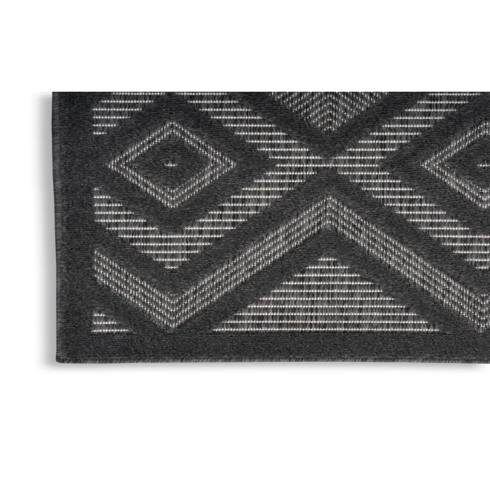 Nourison Versatile Charcoal Black NRV01 2 ft. X 6 ft. Rectangle Rug
