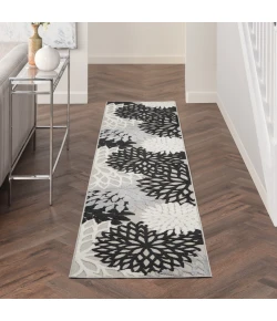 Nourison Home Aloha ALH05 Black White 2 ft. 3 in. X 10 ft. Area Rug