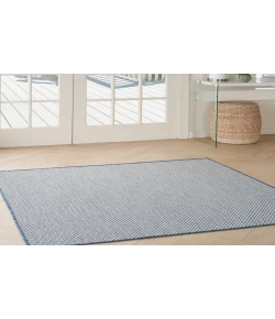 Nourison Home Courtyard COU01 Ivory Blue 4 ft. Square Area Rug