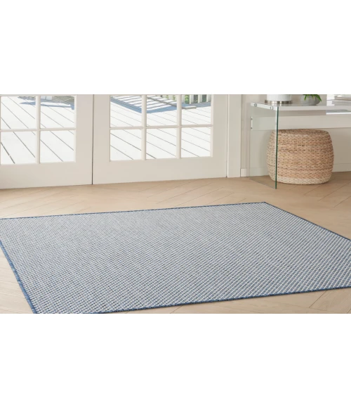 Nourison Courtyard Ivory Blue COU01 4 ft. Square Rug