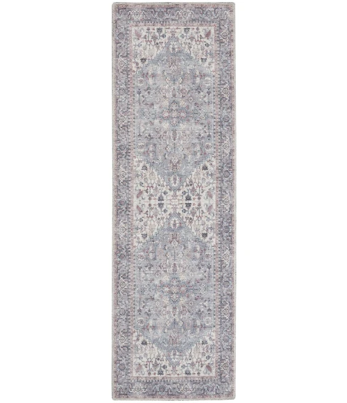 Nicole Curtis Machine Washable Series 1 Area Rug SR104 Black 7' Runner